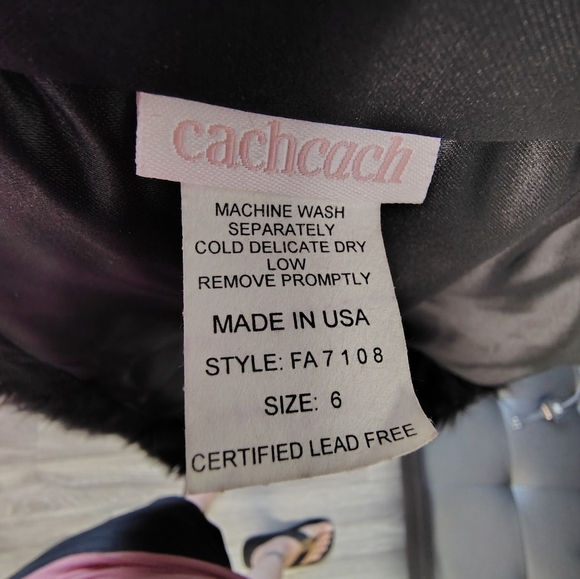 Kids Faux Fur Jacket - Black - Picture 2 of 5